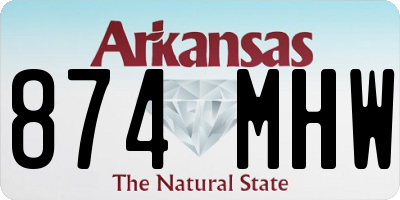 AR license plate 874MHW