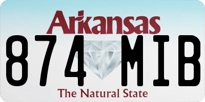 AR license plate 874MIB