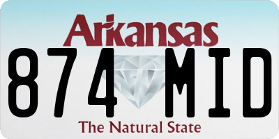 AR license plate 874MID
