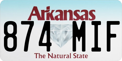 AR license plate 874MIF