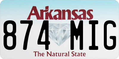 AR license plate 874MIG