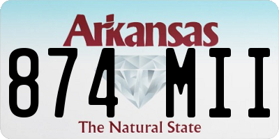 AR license plate 874MII
