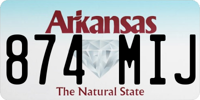 AR license plate 874MIJ