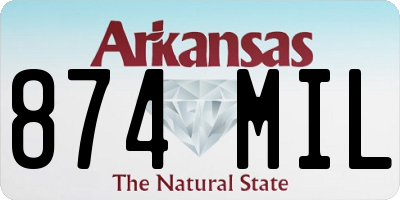 AR license plate 874MIL