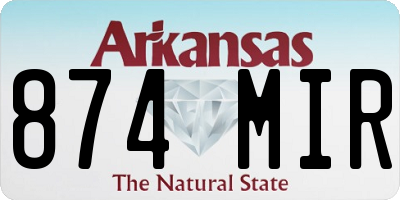 AR license plate 874MIR
