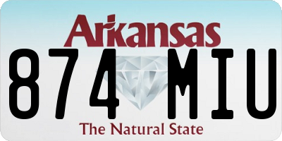 AR license plate 874MIU
