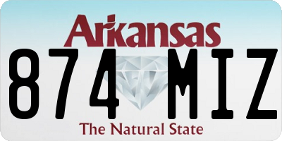 AR license plate 874MIZ