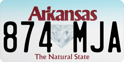 AR license plate 874MJA