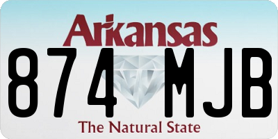 AR license plate 874MJB