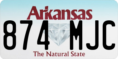AR license plate 874MJC