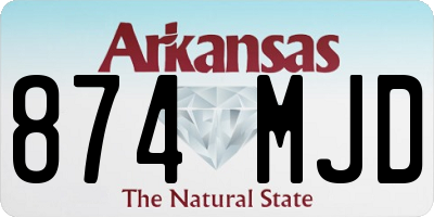 AR license plate 874MJD