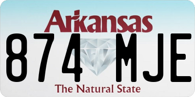 AR license plate 874MJE