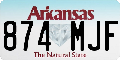 AR license plate 874MJF