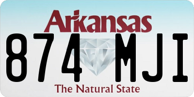 AR license plate 874MJI