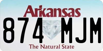 AR license plate 874MJM