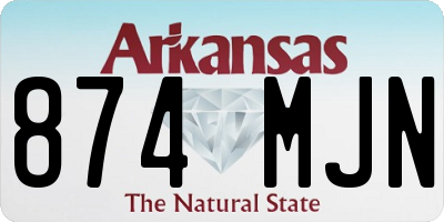 AR license plate 874MJN