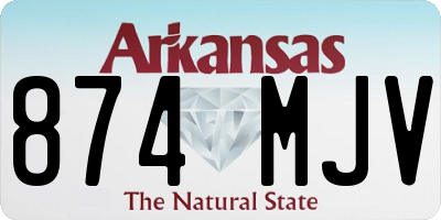 AR license plate 874MJV