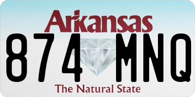 AR license plate 874MNQ