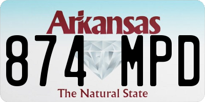 AR license plate 874MPD
