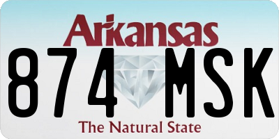 AR license plate 874MSK