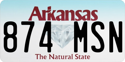 AR license plate 874MSN