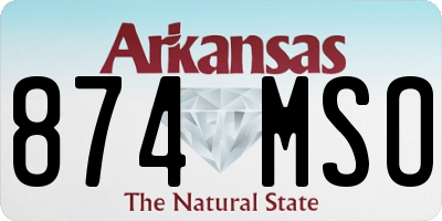 AR license plate 874MSO