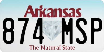 AR license plate 874MSP