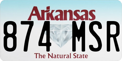 AR license plate 874MSR