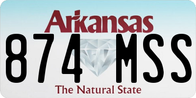 AR license plate 874MSS