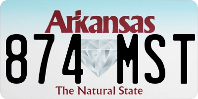 AR license plate 874MST