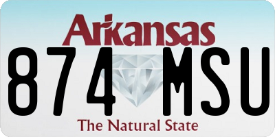 AR license plate 874MSU
