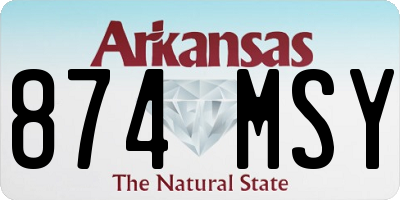 AR license plate 874MSY