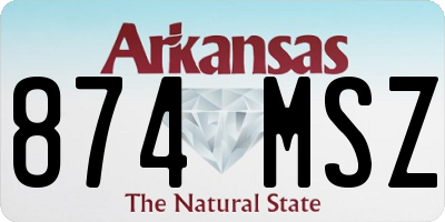 AR license plate 874MSZ