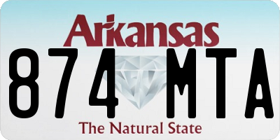 AR license plate 874MTA