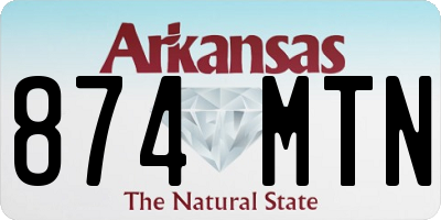 AR license plate 874MTN