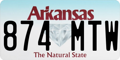AR license plate 874MTW