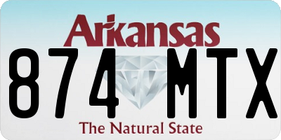 AR license plate 874MTX