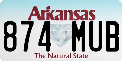 AR license plate 874MUB