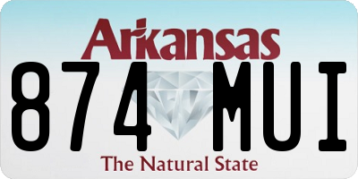 AR license plate 874MUI