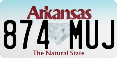 AR license plate 874MUJ