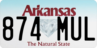AR license plate 874MUL