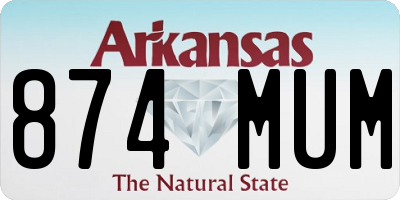 AR license plate 874MUM