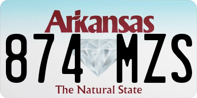 AR license plate 874MZS