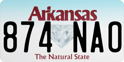 AR license plate 874NAO