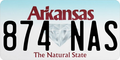 AR license plate 874NAS
