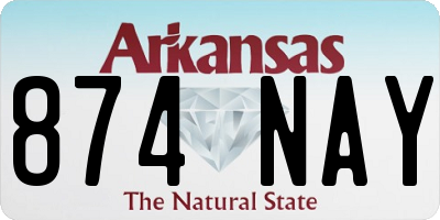 AR license plate 874NAY