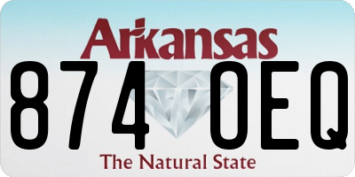 AR license plate 874OEQ
