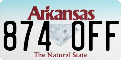 AR license plate 874OFF