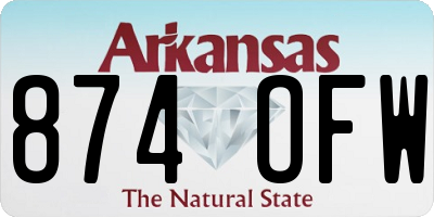 AR license plate 874OFW