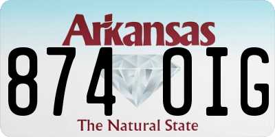 AR license plate 874OIG
